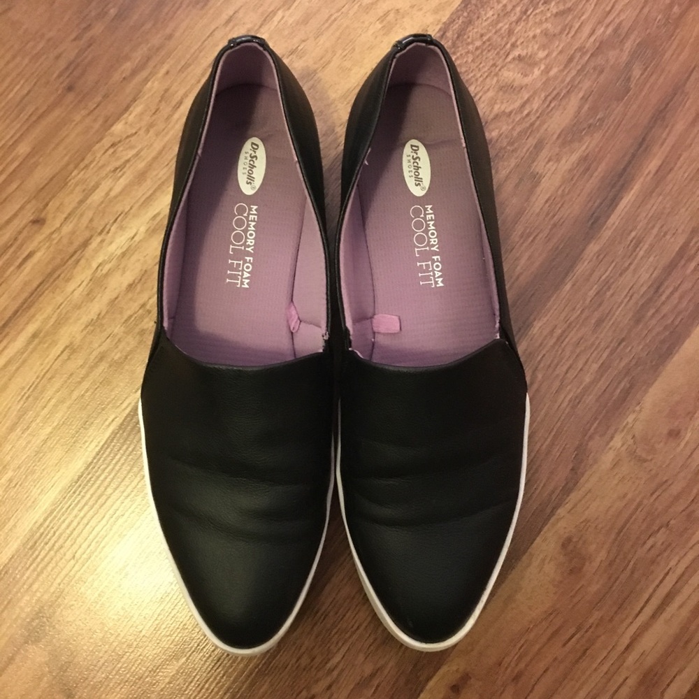 Women’s black and white slip-on sneakers